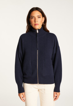 Kaschmir-Cardigan mit Reißverschluss – Agnes