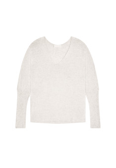 Oversized T-shirt met V-hals van kasjmier bamboevezel - Rica