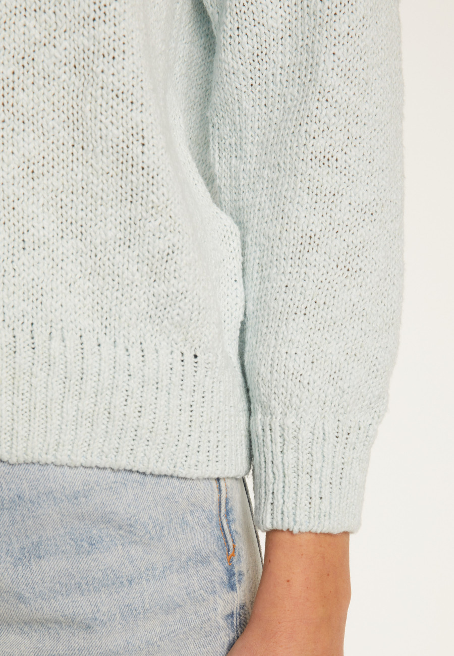 Pull col rond en coton et lin - Nicky