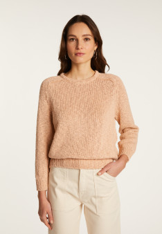 Pull col rond en coton et lin - Nicky