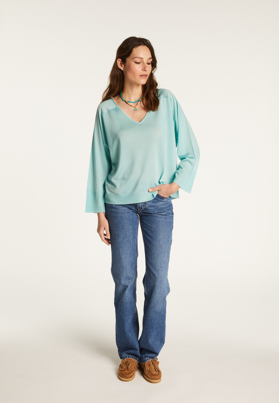 Pullover mit V-Ausschnitt aus leichtem Garn  Delly