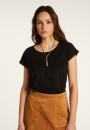 Baumwoll-T-Shirt mit U-Boot-Ausschnitt  Divine