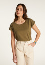 Baumwoll-T-Shirt mit U-Boot-Ausschnitt  Divine
