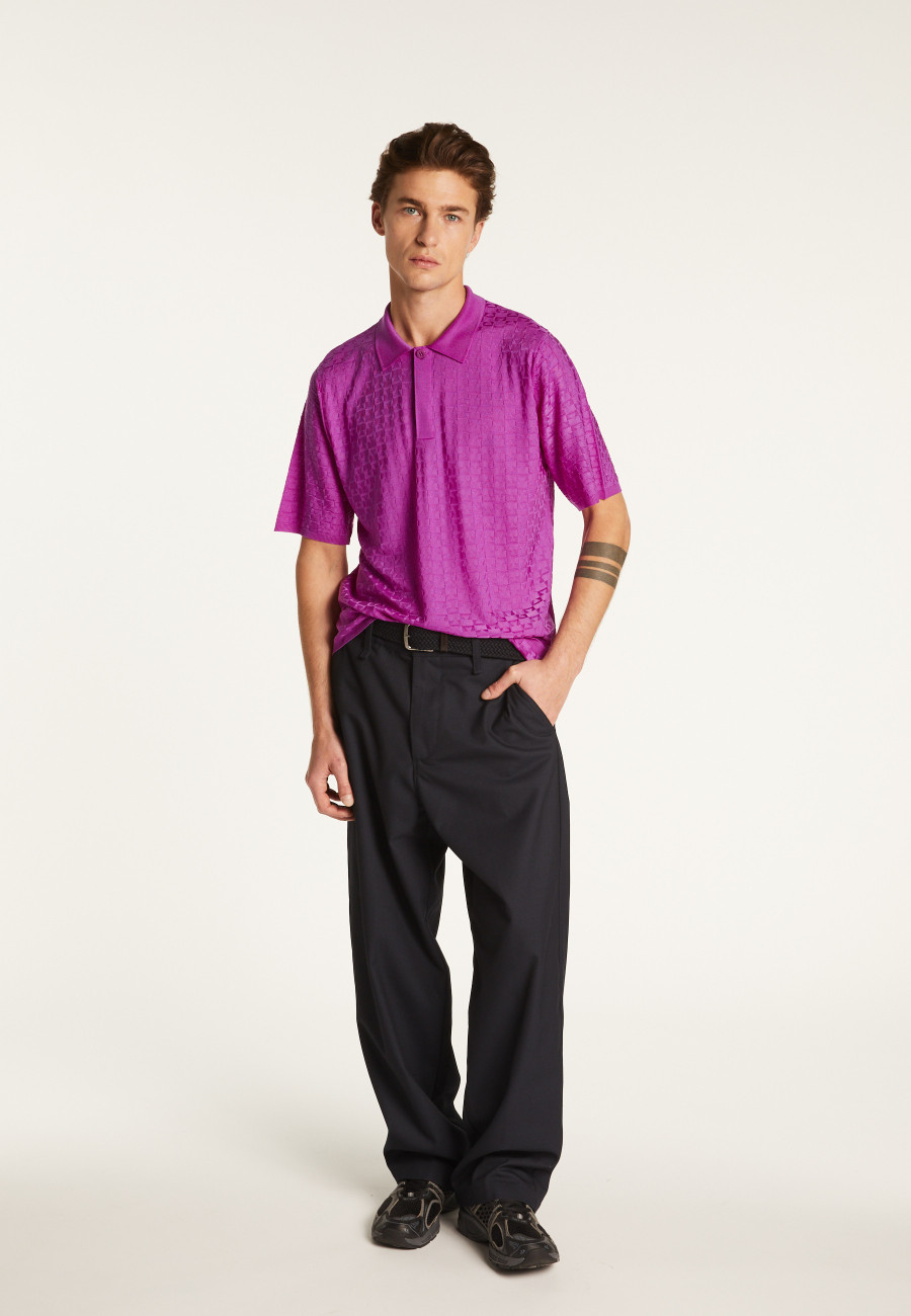 Poloshirt aus leichtem Garn  Matt
