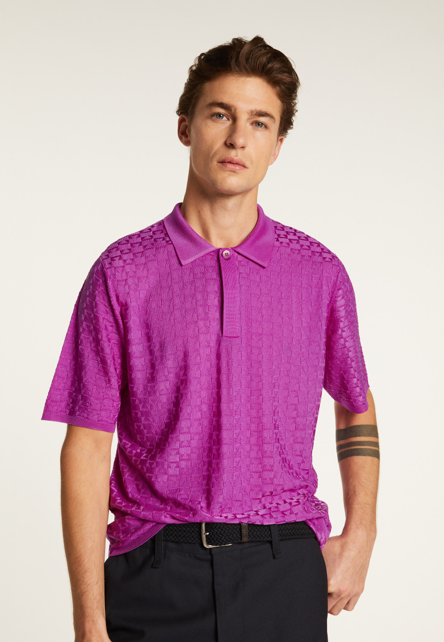 Poloshirt aus leichtem Garn  Matt