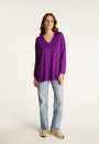 Weit geschnittener Pullover mit V-Ausschnitt und Taschen aus Merinowolle - Albertine
