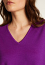 Weit geschnittener Pullover mit V-Ausschnitt und Taschen aus Merinowolle - Albertine