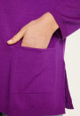 Weit geschnittener Pullover mit V-Ausschnitt und Taschen aus Merinowolle - Albertine