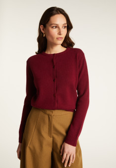 Cardigan en cachemire col rond boutonné dans le dos - Adelys