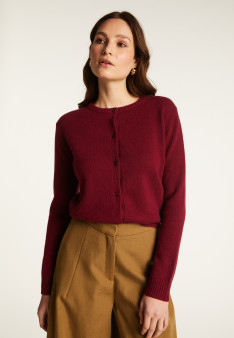 Cardigan en cachemire col rond boutonné dans le dos - Adelys