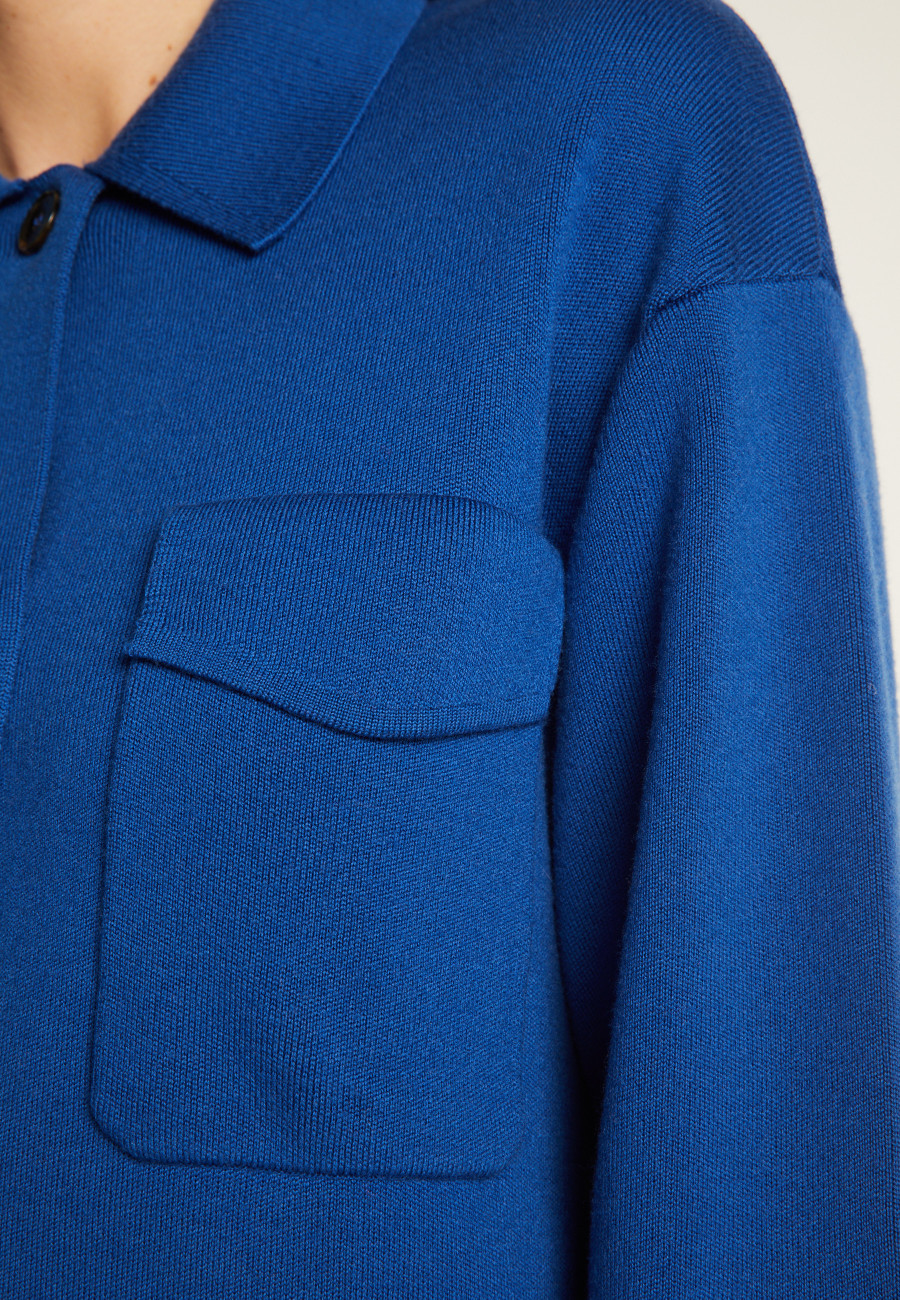 Geknöpfte Jacke mit Taschen aus Merinowolle - Giselle
