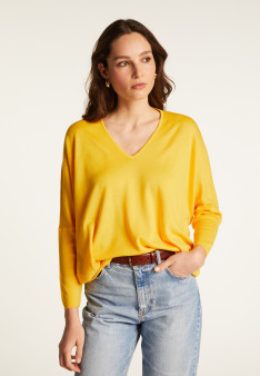 Pullover mit Fledermausärmeln aus Merinowolle - Boxe