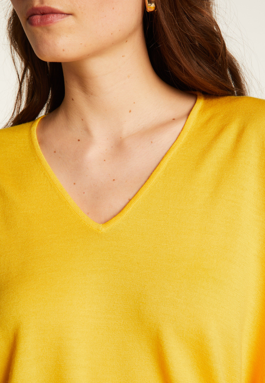 Pullover mit Fledermausärmeln aus Merinowolle - Boxe