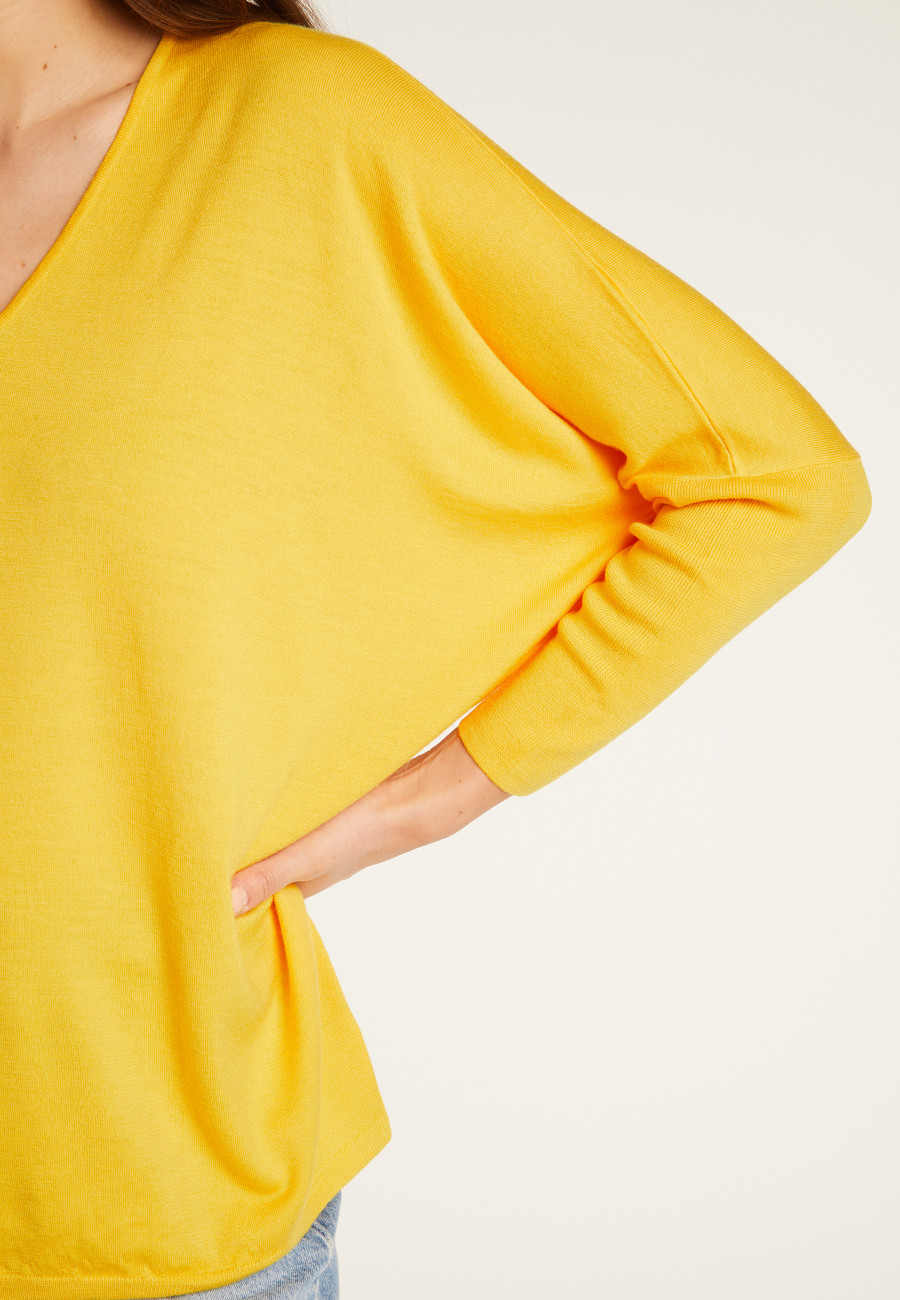 Pullover mit Fledermausärmeln aus Merinowolle - Boxe