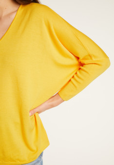 Pullover mit Fledermausärmeln aus Merinowolle - Boxe