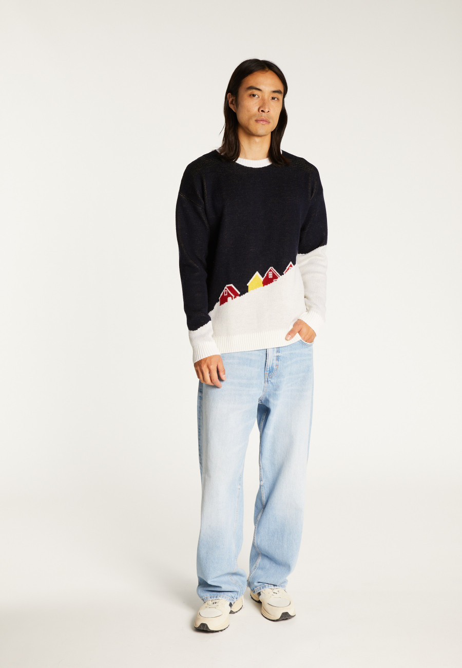Grafischer Pullover aus Merinowolle - Stanley
