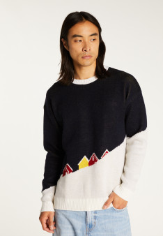 Grafischer Pullover aus Merinowolle - Stanley