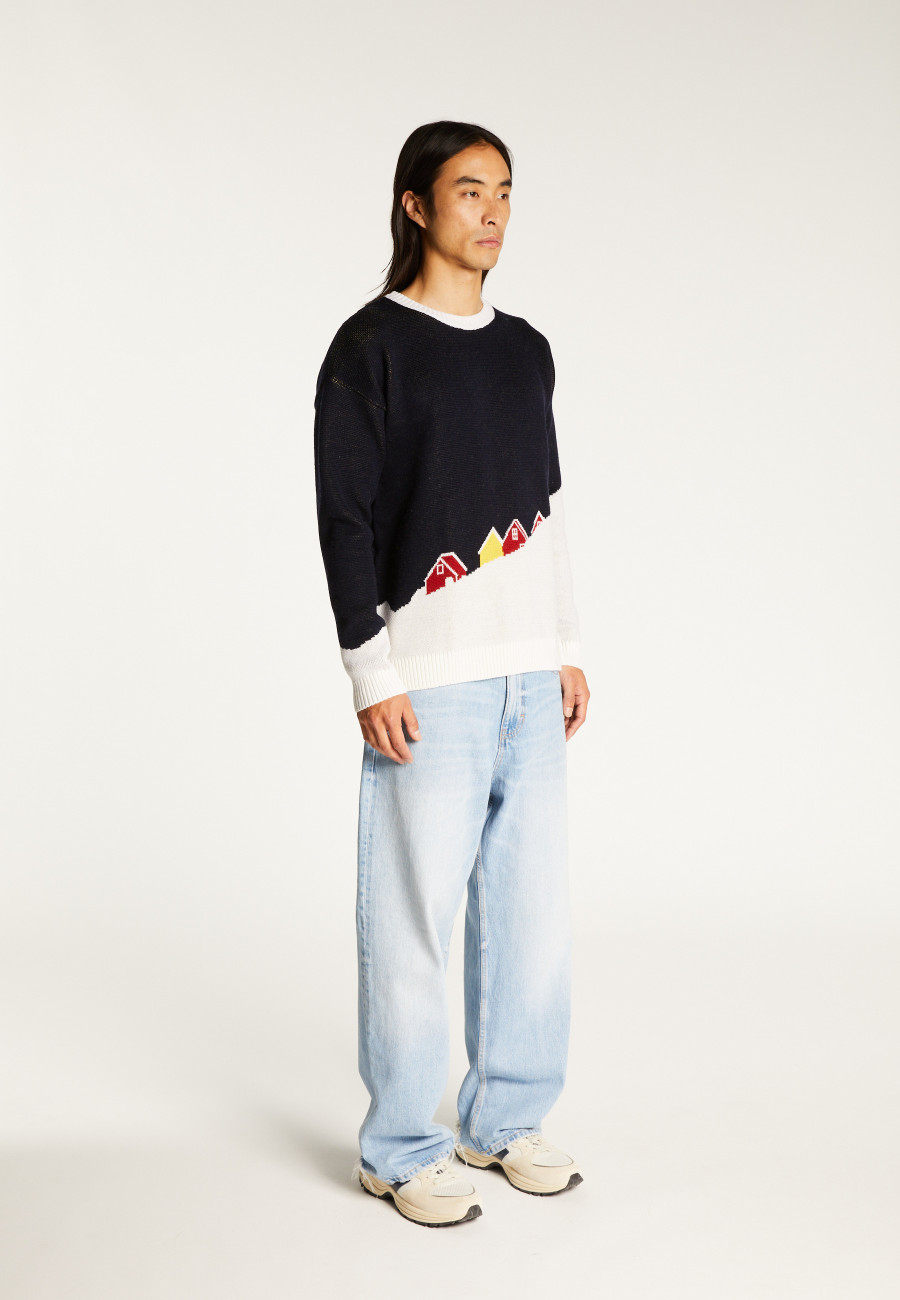 Grafischer Pullover aus Merinowolle - Stanley