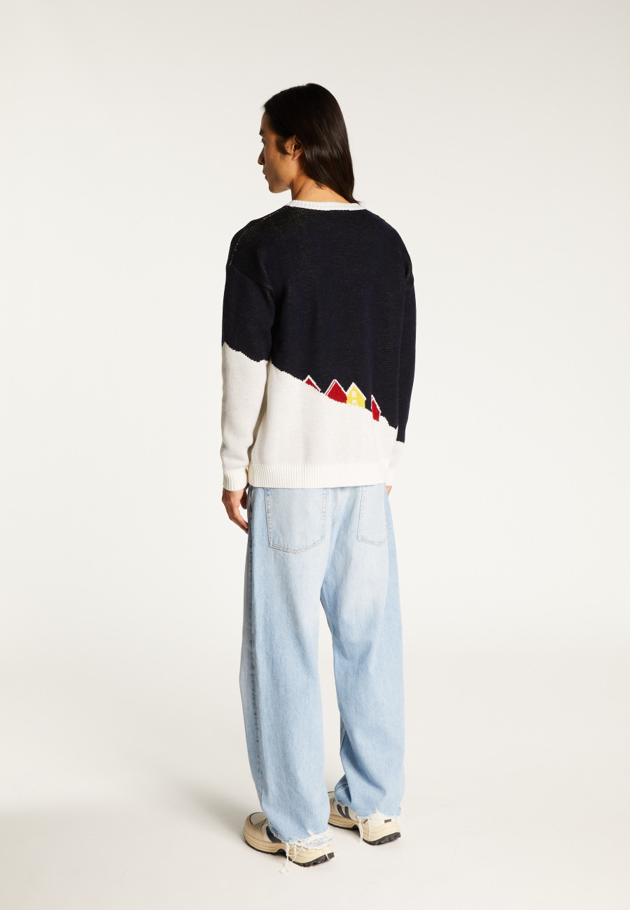 Grafischer Pullover aus Merinowolle - Stanley