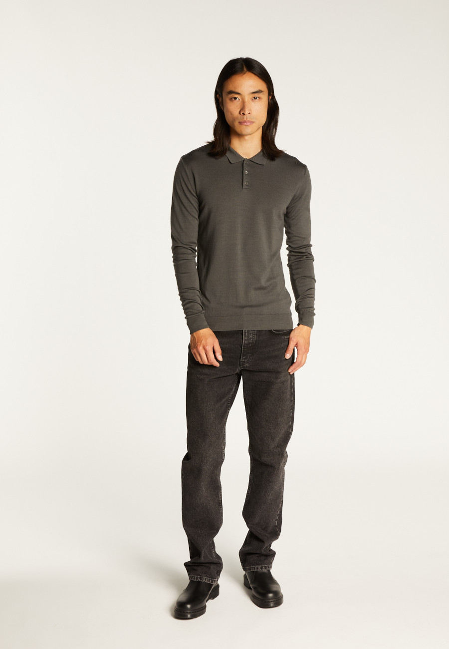 Pull col polo en laine mérinos - Eni