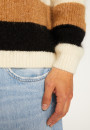 Rundhals-Pullover aus Mohair mit dreifarbigen Streifen - Fox
