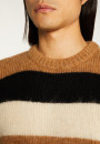 Rundhals-Pullover aus Mohair mit dreifarbigen Streifen - Fox