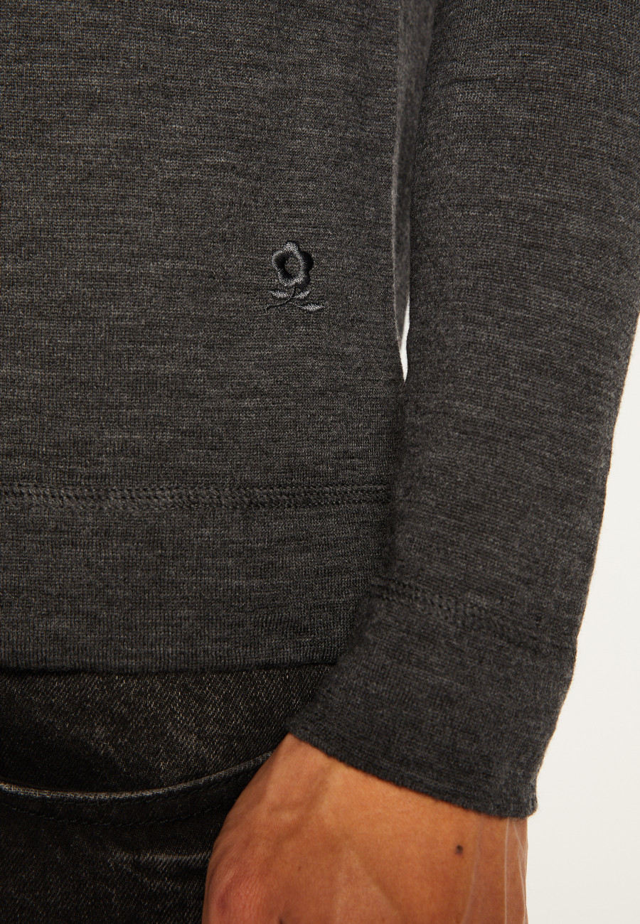 Pullover aus Merinowolle mit Rundhalsausschnitt und gerollten Abschlüssen - Rythme Pullover aus Merinowolle mit Rundhalsausschnitt und gerollten Abschlüssen - Rythme