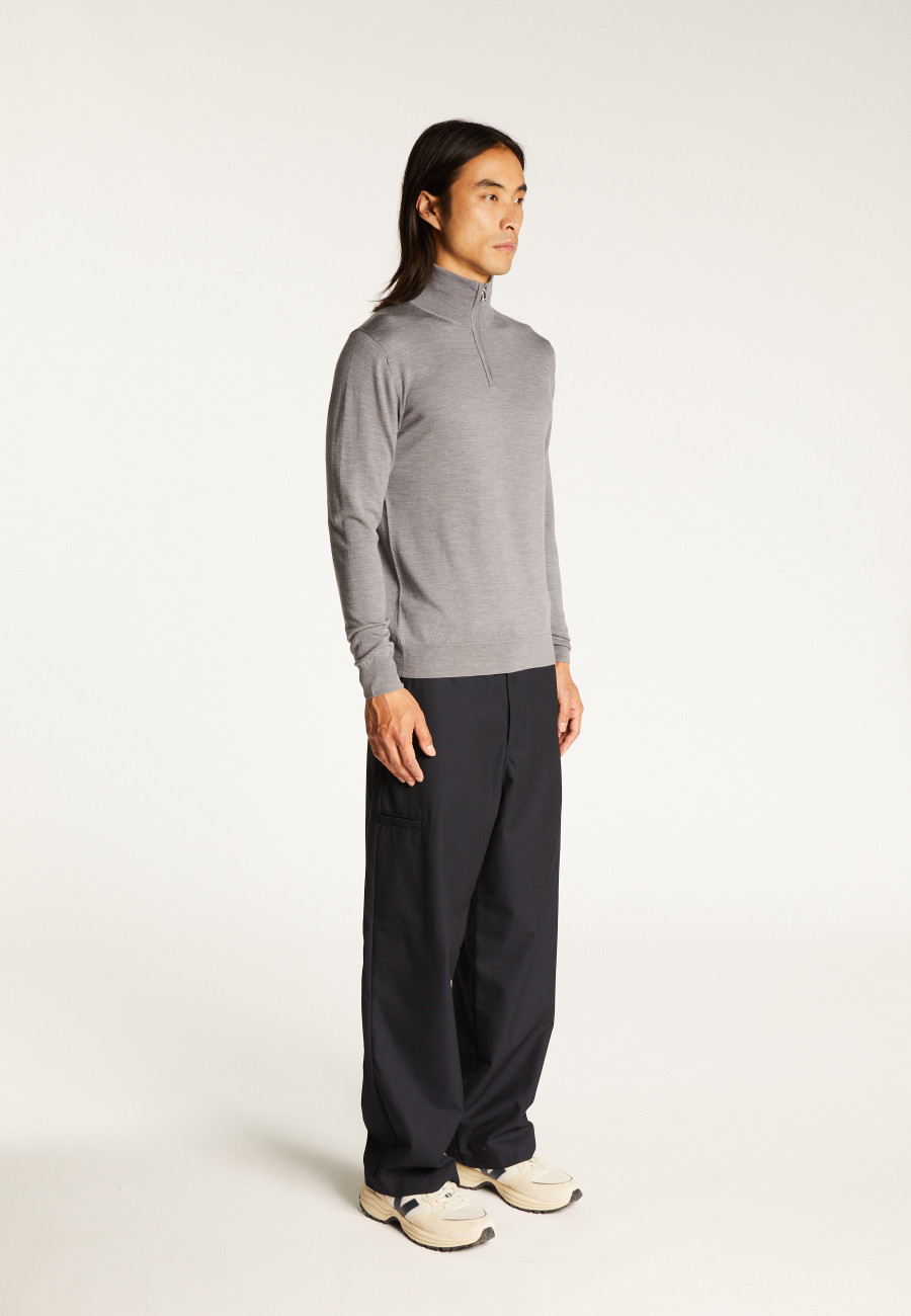 Pullover mit Trucker-Ausschnitt und Logo aus Merinowolle - Ryan