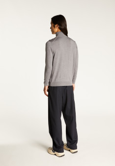 Pullover mit Trucker-Ausschnitt und Logo aus Merinowolle - Ryan