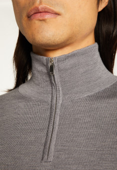 Pullover mit Trucker-Ausschnitt und Logo aus Merinowolle - Ryan