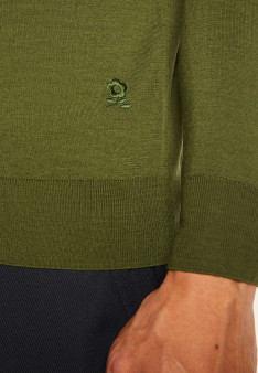 Geknöpfte Weste mit Logo aus Merinowolle - Etienne