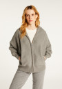 Hoodie mit Reißverschluss und Fledermausärmeln aus recyceltem Kaschmir und Wolle - Albin