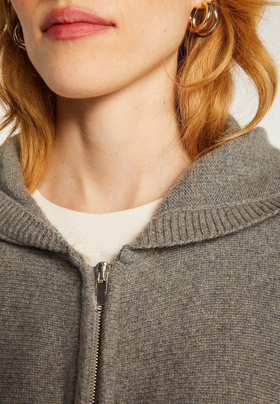 Kapuzenjacke aus Kaschmirmischung mit Reißverschluss - Albin Kapuzenjacke aus Kaschmirmischung mit Reißverschluss - Albin