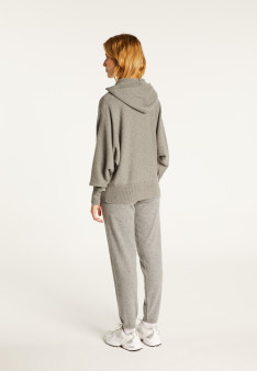 Hoodie mit Reißverschluss und Fledermausärmeln aus recyceltem Kaschmir und Wolle - Albin