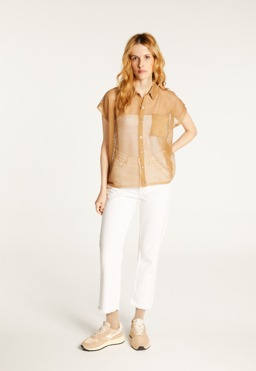Bluse mit kurzen Ärmeln und Iris-Effekt - Stacy