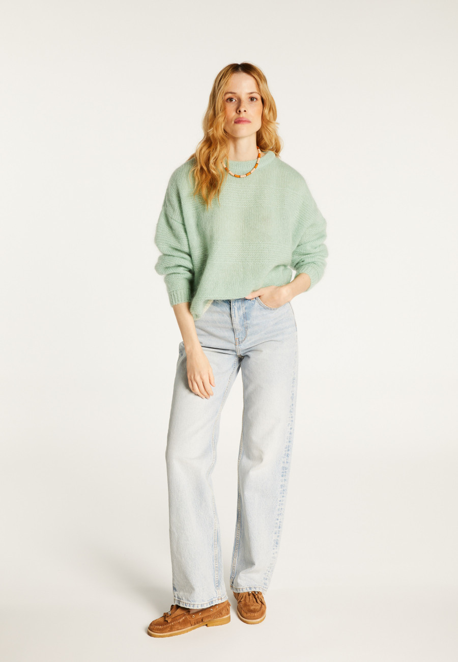 Lockerer zweifarbiger Mohairpullover - Gaby