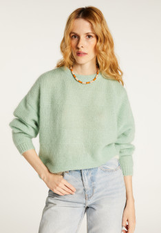 Lockerer zweifarbiger Mohairpullover - Gaby