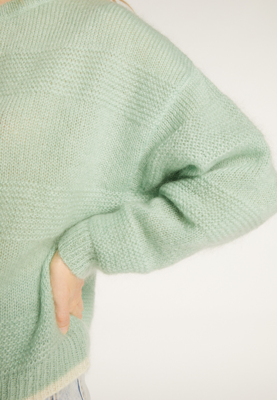 Lockerer zweifarbiger Mohairpullover - Gaby