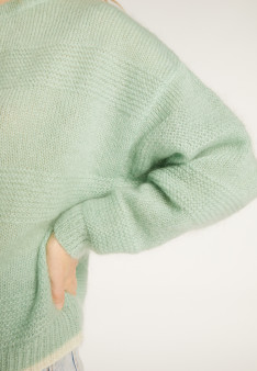 Lockerer zweifarbiger Mohairpullover - Gaby