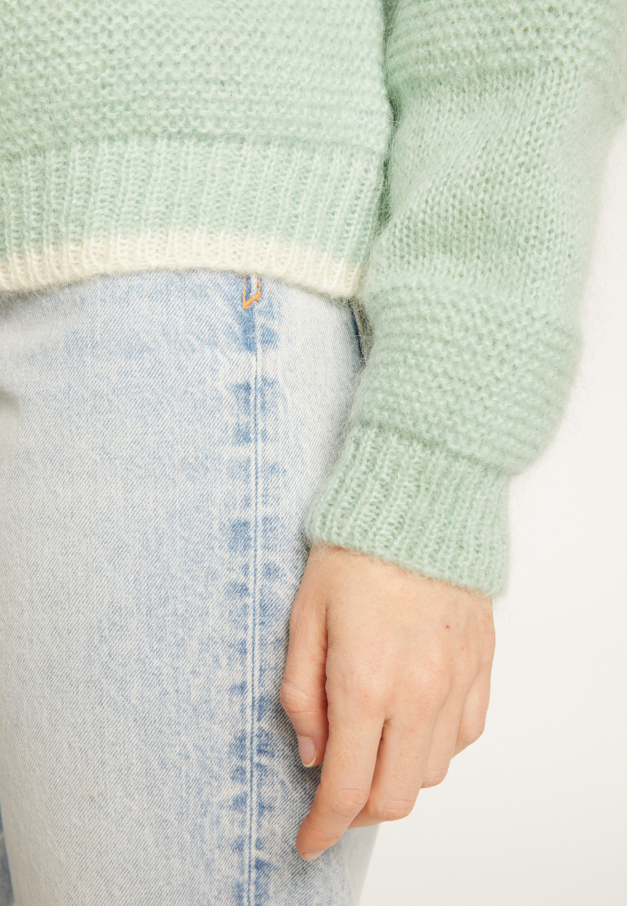 Lockerer zweifarbiger Mohairpullover - Gaby