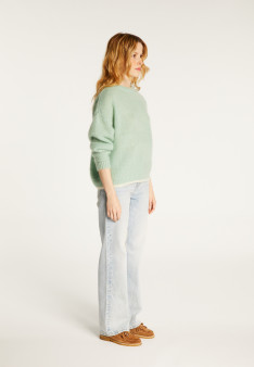 Lockerer zweifarbiger Mohairpullover - Gaby