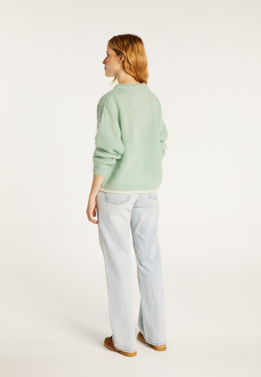 Lockerer zweifarbiger Mohairpullover - Gaby