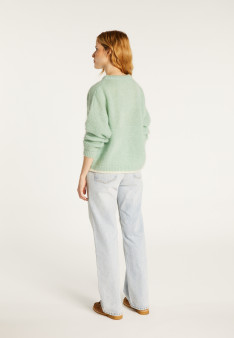 Lockerer zweifarbiger Mohairpullover - Gaby