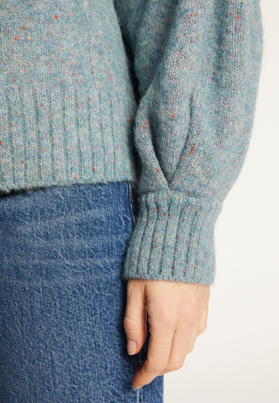 Gesprenkelter Pullover aus Wollmischung mit Rundhalsausschnitt - Laetitia