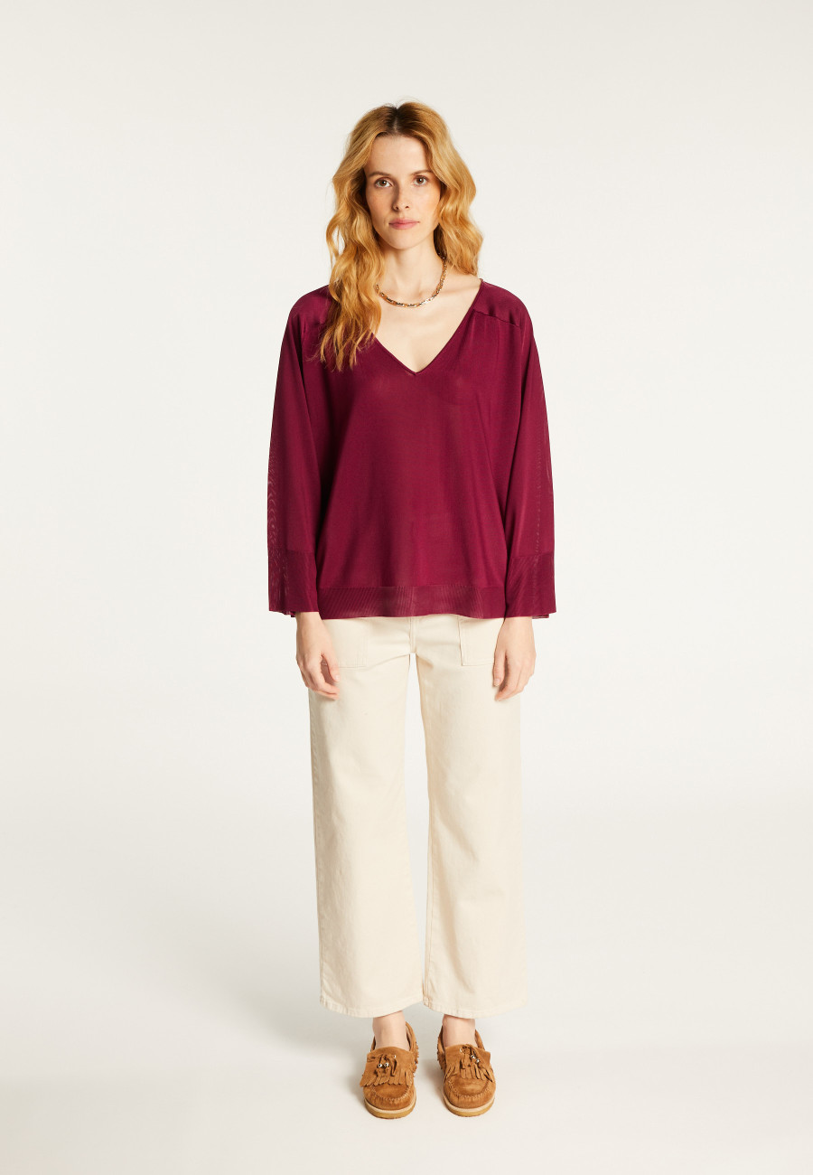 Pullover mit V-Ausschnitt aus leichtem Garn  Delly