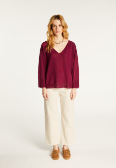 Delly Fil Lumière® Pullover mit V-Ausschnitt