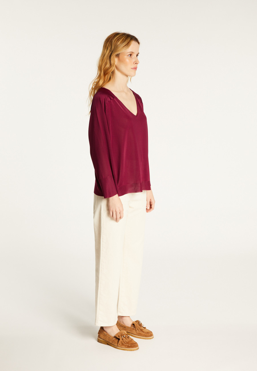 Pullover mit V-Ausschnitt aus leichtem Garn  Delly