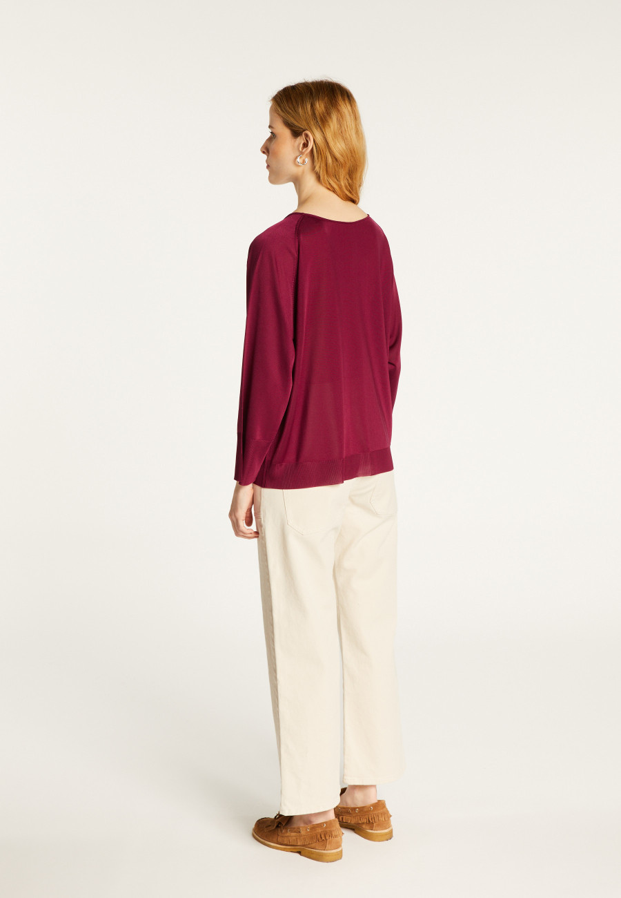 Pullover mit V-Ausschnitt aus leichtem Garn  Delly